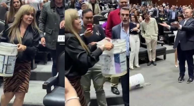 diputada arroja chapopote San Lázaro